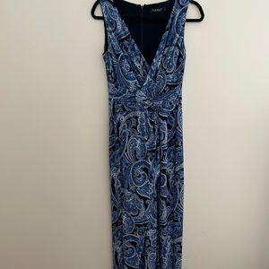 Ralph Lauren blue paisley dress